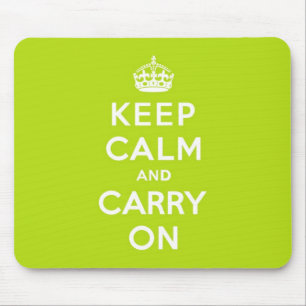 Apfelgrün Keep Calm and Carry On Mousepad
