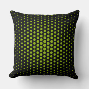 Apfelgrün Techno Dots Modernes Schwarz Kissen