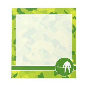 Apfelgrüne Camouflage; Hockey Notizblock
