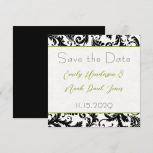 Apfelgrüne Damast-Wirbel Hochzeit Termin merken Save The Date
