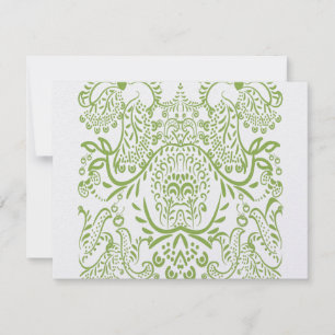 Apfelgrüne wunderliche Vogel-Hochzeitsantwortkarte RSVP Karte