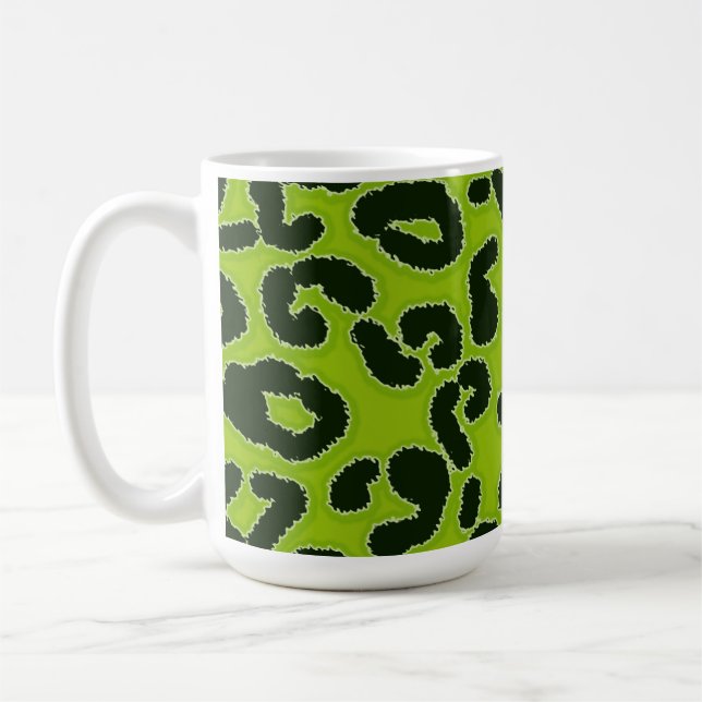 Apfelgrüner Leopard-Tierdruck Kaffeetasse (Links)