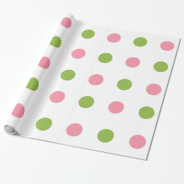Apfelgrünes Lachsrosa-Tupfen-Packpapier Geschenkpapier