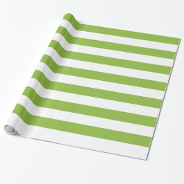 Apfelgrünes und weißes großes gestreiftes geschenkpapier