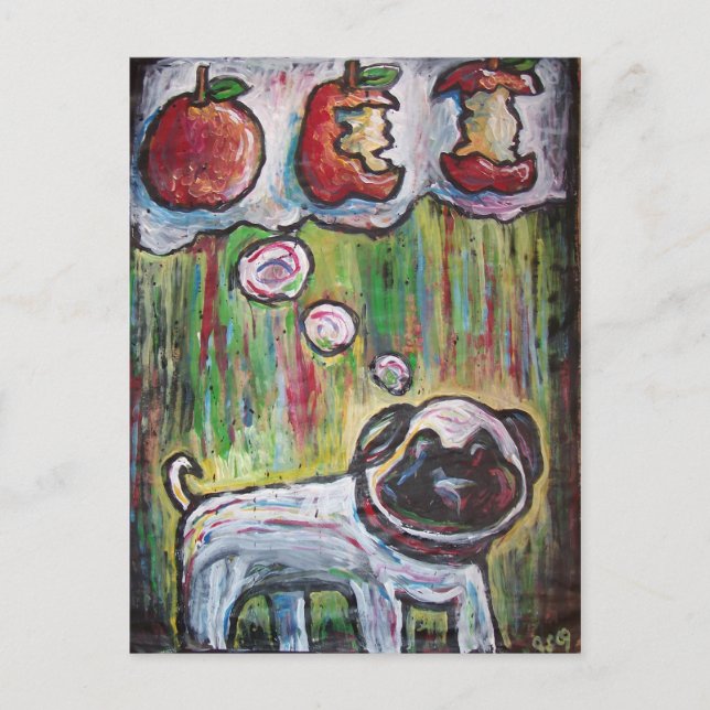 Apfelhundkarte Postkarte (Vorderseite)