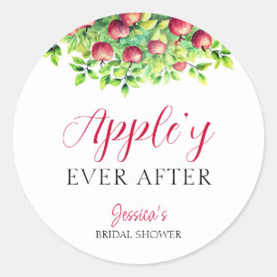 Apfelige Hochzeit nach Apfel-Fall-Brautdusche  Runder Aufkleber