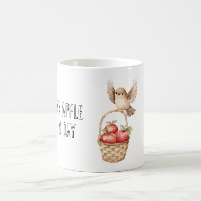 Äpfelkorb Vogel Kaffeetasse (Mittel)