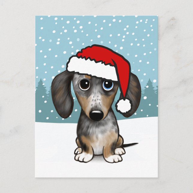 Apfelkuchen Dackel Urlaub Niedlich Hund Hund indiv Postkarte (Vorderseite)