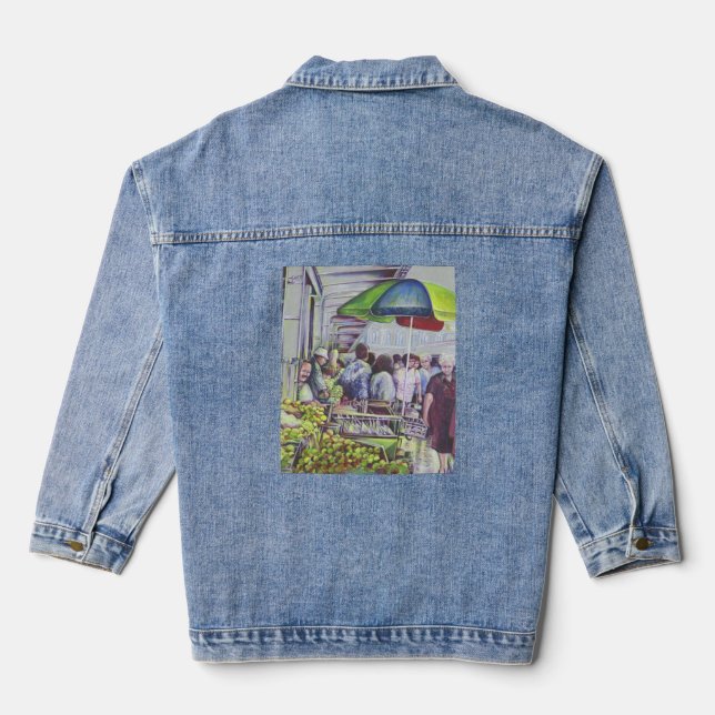 Apfelkuchen erfordert Äpfel Jeansjacke (Rückseite)