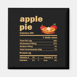 Apfelkuchen Ernährungsfakten Spaß Thanksgiving Chr Magnet