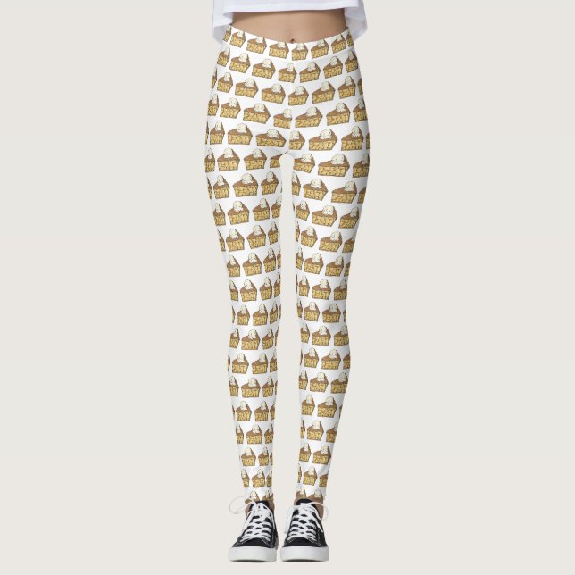 Apfelkuchen im Eis-Stil Pies Slice Dessert Leggings (Vorderseite)