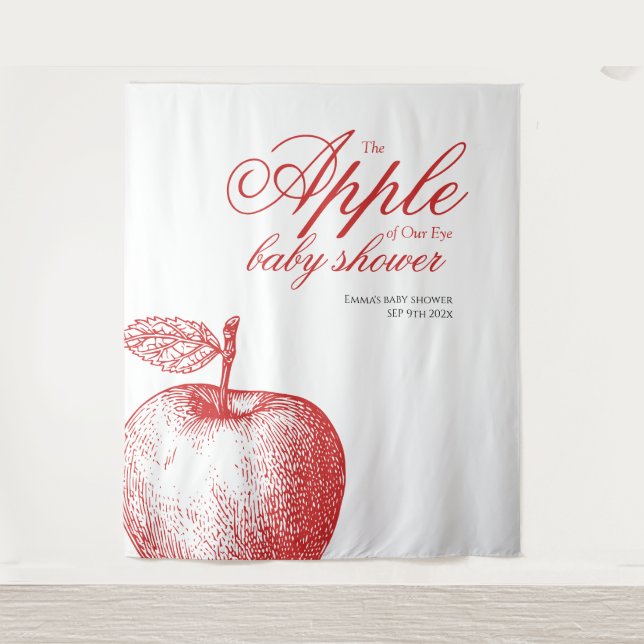 Apfelkuchen im Hintergrund unserer Eye Baby Dusche Wandteppich (Vorderseite)