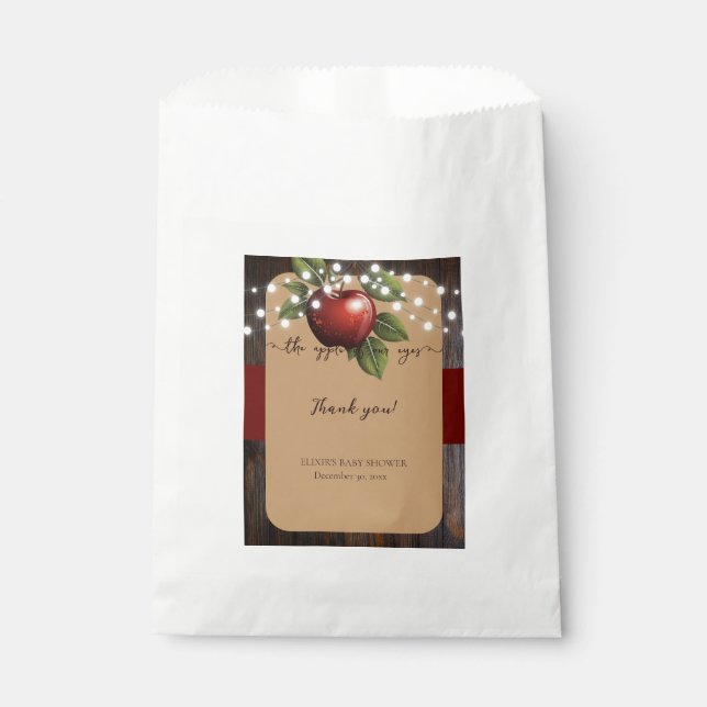 Apfelkuchen mit Rustikal Fall Baby Dusche Geschenktütchen (Vorderseite)