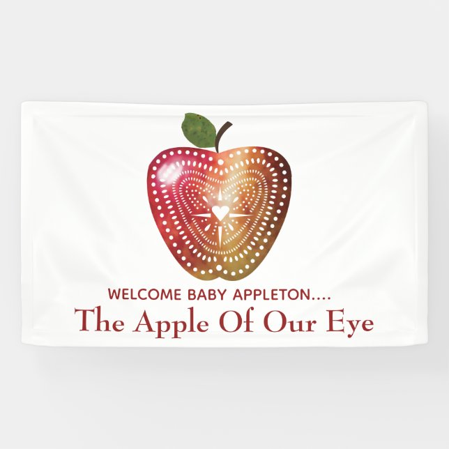Apfelkuchen mit unserer Augapfel-Baby-Dusche Banner (Horizontal)