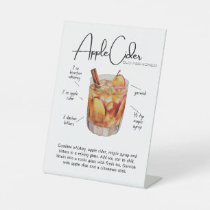Apfelmost Old-Fashioned Cocktail-Podiumschild Sockelschild