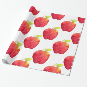 Apfelmuster für Rotwasserfarbe Geschenkpapier
