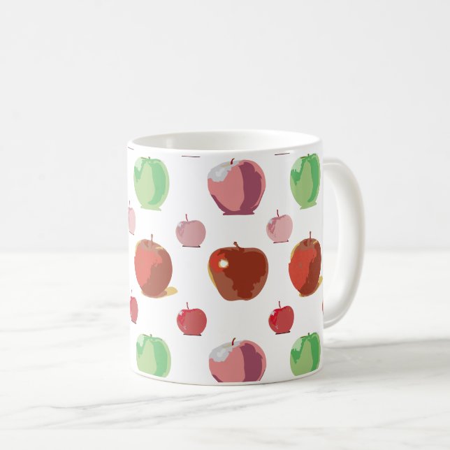 Äpfelmuster Kaffeetasse (VorderseiteRechts)