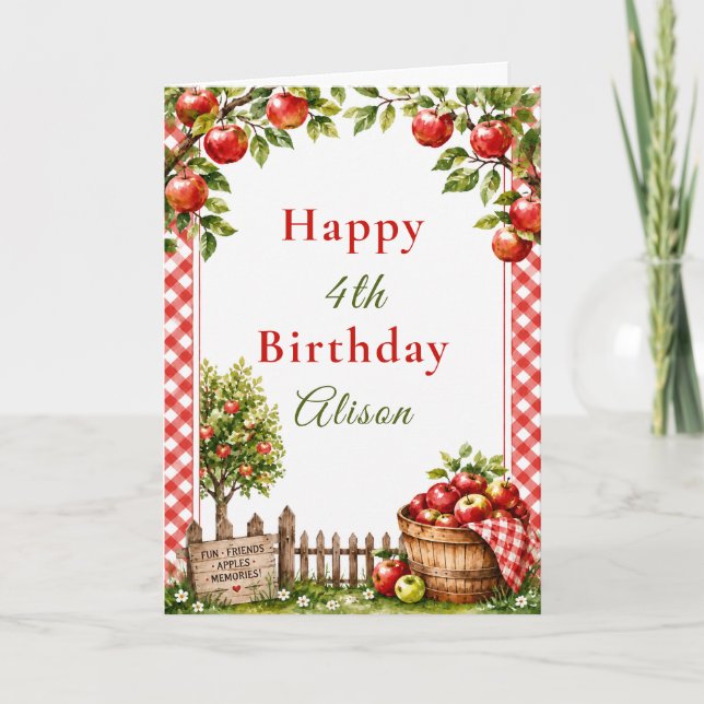 Apfelplantage Geburtstag Karte (Vorderseite)