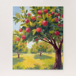 Apfelplantage Herbst Wasserfarben