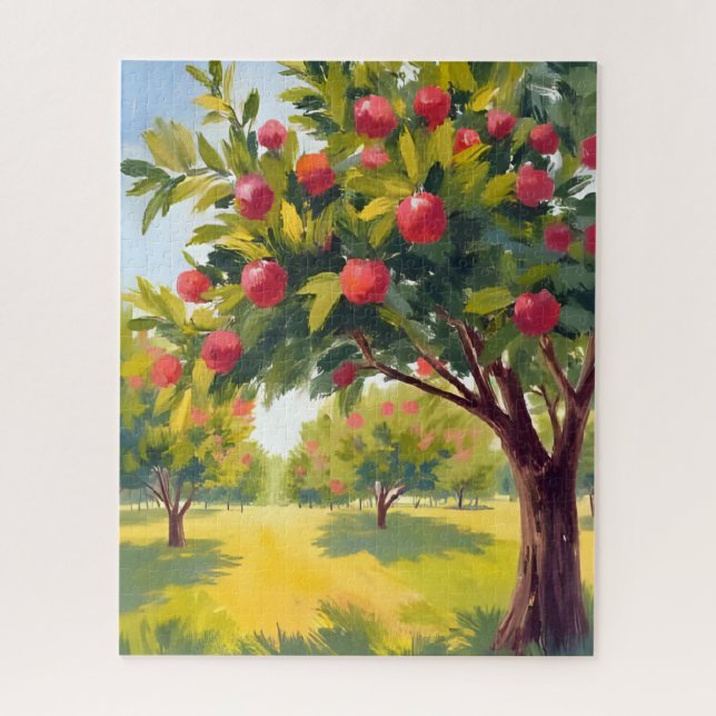 Apfelplantage Herbst Wasserfarben (Vertikal)