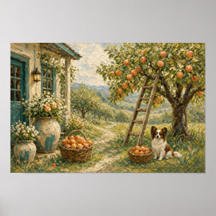Apfelplantage Papillon Wandkunst Druck Poster