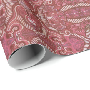 Apfelstreifen Bohemisch Arabesque Muster Kupfer ro Geschenkpapier