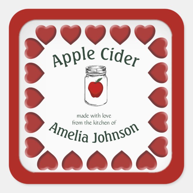 Apfelwein aus eigener Liebe Quadratischer Aufkleber (Vorderseite)