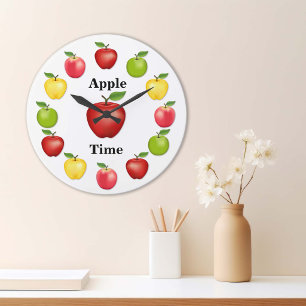 Apfelzeit, köstlich, Granny Smith, rosa Sorte Große Wanduhr