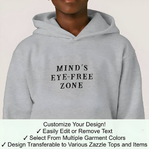 Aphantasia Mind’s Eye Free Zone Schriftart Schwarz Hoodie