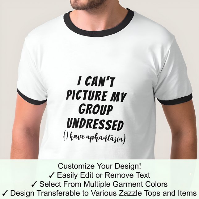 Aphantastische Spaß-Gruppe Ungekleideter Schwarzer T-Shirt (Von Creator hochgeladen)