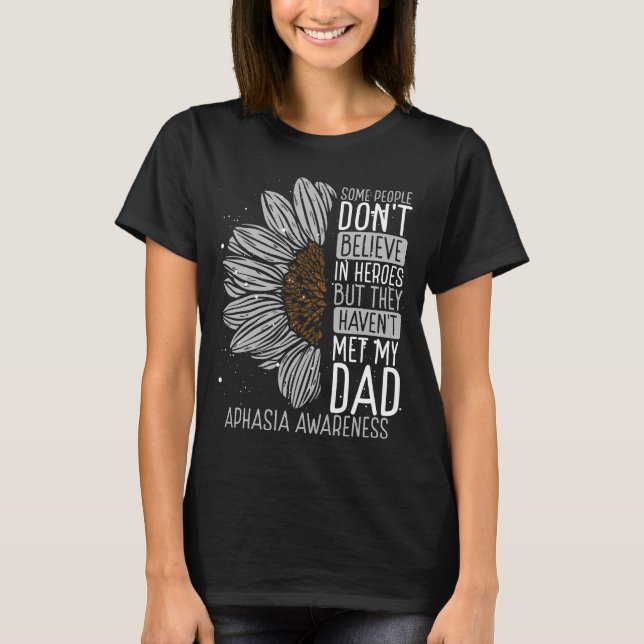 Aphasia Awareness Ribbon Vater Aphasia Warrior T-Shirt (Vorderseite)