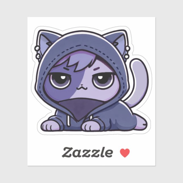 Aphmau, Zane, Meemeows, Chat mignon, Goth, Sticker (Feuille)