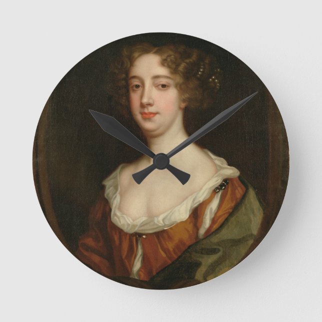 Aphra Behn (1640-89) (Öl auf Leinwand) Runde Wanduhr (Vorderseite)
