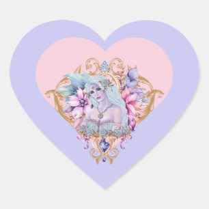 Aphrodite Göttin der Liebe Rose von Renee Herz-Aufkleber