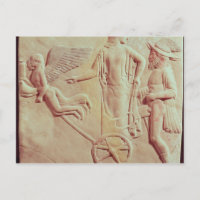 Aphrodite und Hermes, die auf einen Chariot fahren
