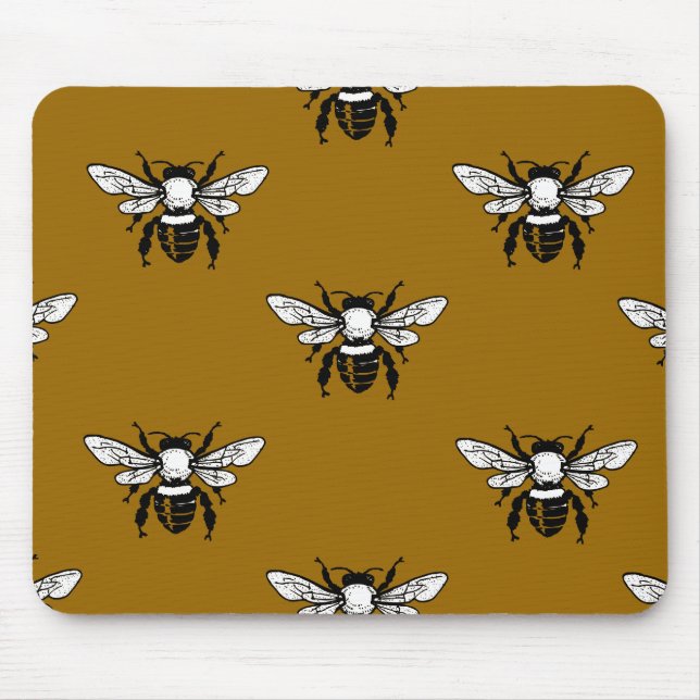 API Mellifera Honigbienen-Muster Mousepad (Vorne)