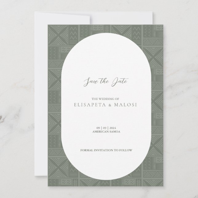 Apia Wedding Save the Date Einladung (Vorderseite)