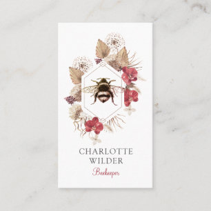 Apiary Bee Floral Carte de visite