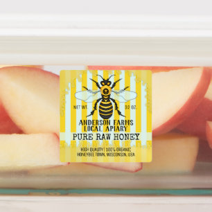 Apiary Bee Honey Jar Honeybee Striped Business Etiketten