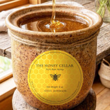 Apiary Beekeeper Honey Cell Artisan Logo Jar label