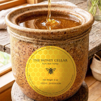 Apiary Beekeeper Honey Cell Artisan Logo Jar label Runder Aufkleber