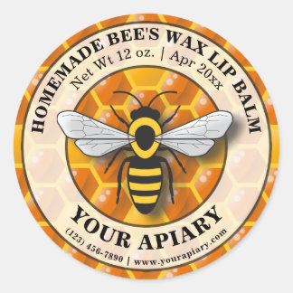 Apiary Bee's Wax Balm Étiquette Honeycomb Modèle