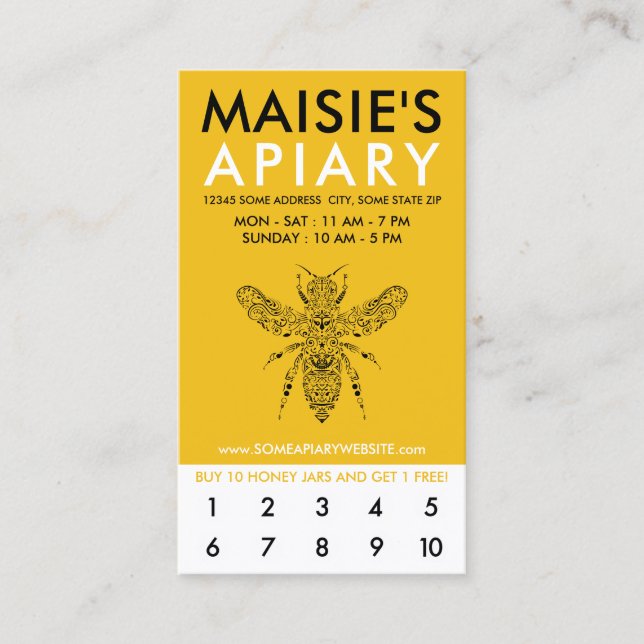 APIARY-Loyalität Treuekarte (Vorderseite)