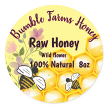 Apiary RAW HONEY Custom Label