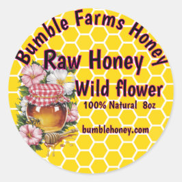 Apiary RAW HONEY Custom Label Runder Aufkleber