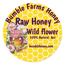 Apiary RAW HONEY étiquette personnalisé