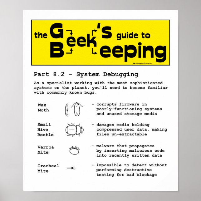 Apiculture geek (débogage) - 12 x 14 Poster (Devant)