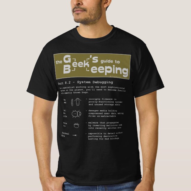 Apiculture geek (débogage) - T-shirt noir (Devant)