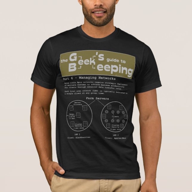 Apiculture geek (Réseaux) - T-shirt noir (Devant)