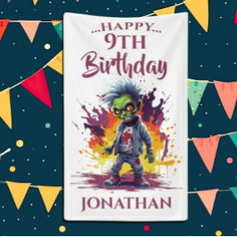 Apokalypse Birthday Zombie Boy Banner